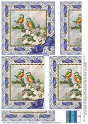 Christmas Blue Tits One Edge Side Stacker