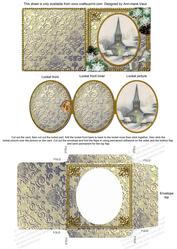 Church Lights on Snow Mini Locket Card Envelope All in One