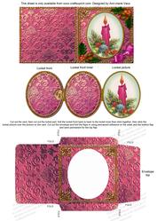 Pink Candle Holly Mini Locket Card Envelope All in One