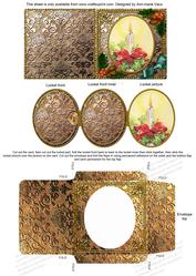 Traditional Candle Holly Mini Locket Card Envelope All in 1