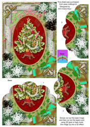 Elegant Tree Snow Scallop Bottom 7x5inch Stacker