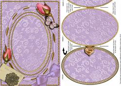 Lilac Damask Plain A5 Locket Card Front