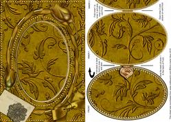 Gold Floral Vines Plain A5 Locket Card Front
