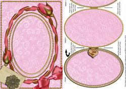 Pink Damask Plain A5 Locket Card Front