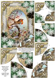 Robin Snow 7x5inch All 4 Corner Stacker Card Front