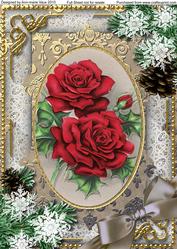 Christmas Roses Snow A4 Picture Sheet