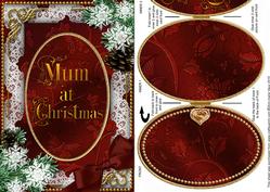 Mum at Christmas Snow A5 Locket Card Front