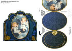 Singing Angels Ornate Scalloped Picture and Locket