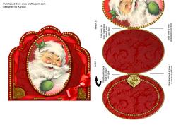 Father Christmas Ornate Scalloped Picture and Locket