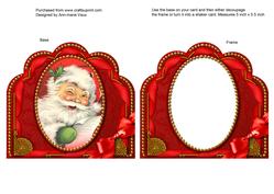 Father Christmas Ornate Scalloped Card Front and Frame