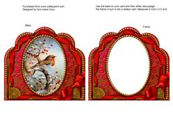 Robin 1 Ornate Scalloped Card Front and Frame