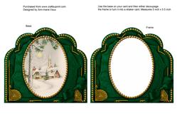 Winter Pub Ornate Scalloped Card Front and Frame