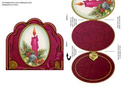 Pink Candle Ornate Scalloped Picture and Locket