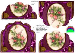 Rose Bouquet Ornate Scalloped Bottom Stacker