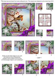 Robin Purple Snow 4 Corner Stacker Card Front