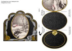 Winter Walk Ornate Scalloped Picture and Locket