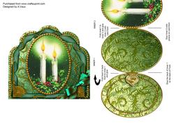 Candle Duo Ornate Scalloped Picture and Locket