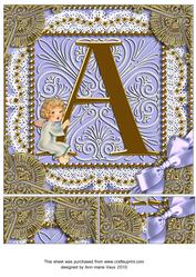 Angel a Monogram 8inch Picture Sheet