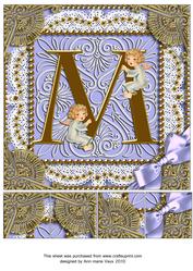 Angel m Monogram 8inch Picture Sheet