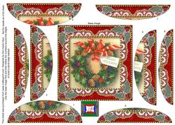 Christmas Wreath Square Spiral Rounded Edge Stacker