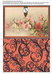 Giant Floral Spray Black Ironwork Card