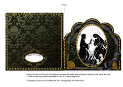 Stable Scene Ornate Scalloped Folded Card