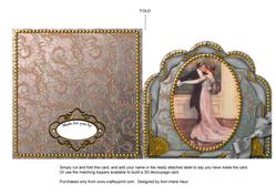 Dancing Couple Ornate Scalloped Folded Card