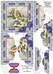 Blue Tits Lace 5in Top N Bottom Round Scallop Stacker