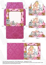Baby Girl 3in Mini Card Envelope Scallop Bottom Stacker Aio