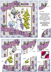 Snowman 6 Inch Duo Corner Stack Card Front