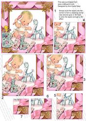 Baby Girl 5in Square One Corner Stacker