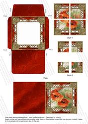 Poppies Gold Mini Card Envelope 4 Corner Stacker Aio