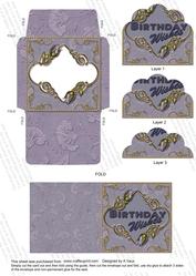 Lilac Blue Bud Mini Card Envelope Scallop Bottom Stacker Aio