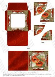 Poppies Gold Mini Card Envelope Duo Corner Stacker Aio