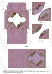 Plain Lilac Mini Card Envelope Duo Corner Stacker Aio