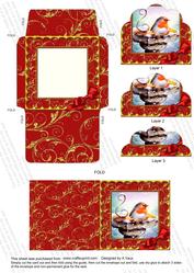 Robin Gold Card Envelope Scallop Bottom Stacker Aio