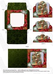 Pinecones Snow Card Envelope Scallop Bottom Stacker Aio