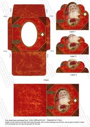 Father Christmas Bk Card Envelope Scallop Bottom Stacker Aio