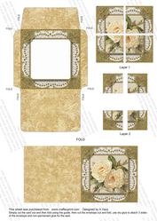 White Roses Mini Card Envelope 4 Corner Stacker Aio