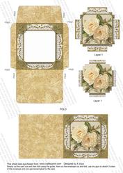White Roses Mini Card Envelope Block Stacker Aio