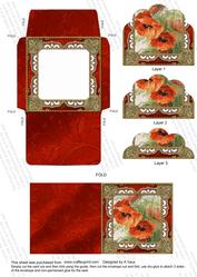 Poppies Mini Card Envelope Scallop Bottom Stacker Aio