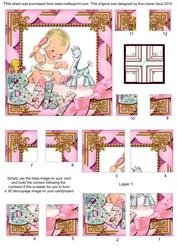 Baby Girl All 4 Corner Stacker Card Front