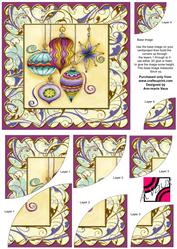 Christmas Decorations Gold 6in Duo Corner Stack Card Front