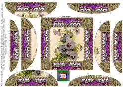 Purple Pansies Spiral Rounded Edge Stacker