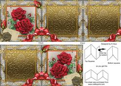 Red Roses Mini Concertina Style Card