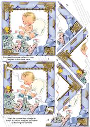 Baby Boy 5in Scallop Triangle Corner Stacker