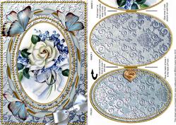 White Rose Butterfly A5 Locket Card Front