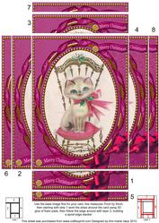 Christmas Cat 7x5in Spiral Edge Stacker