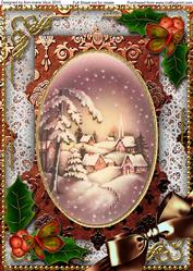 Snowy Village Holly A4 Picture Sheet