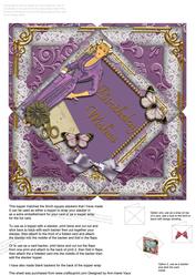 Lavender Lady Butterfly 5inch Square Picture Envelope Backer